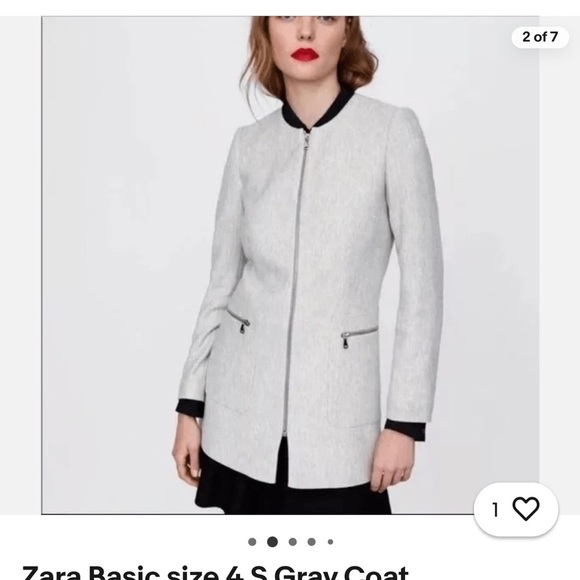 Zara Gray Blazer Structured Modern Silhouette - Picture 4 of 13